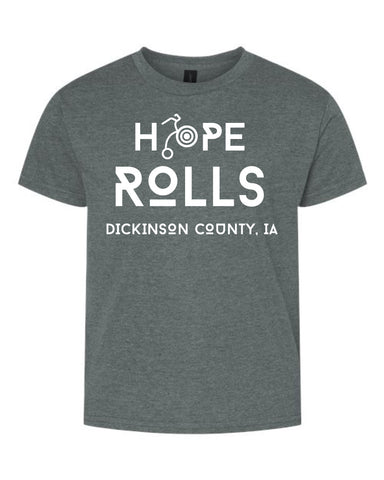 Hope Rolls - YOUTH Short Sleeve - Dark Heather